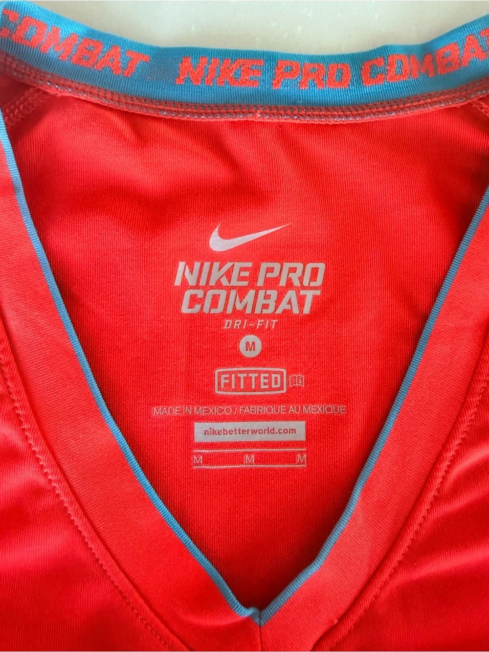 Nike Pro Combat Women’s Bright Red/Orange Dri-Fit Tee